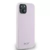 DKNY DKHMP14SSMCHLP Custodia rigida Liquid Silicone con logo in metallo MagSafe per iPhone 13/14/15 6,1