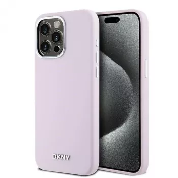 DKNY DKHMP15XSMCHLP Custodia rigida Liquid Silicone con MagSafe per Apple iPhone 15 Pro Max 6,7