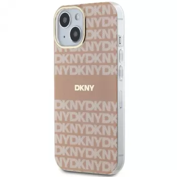 DKNY DKHMP14SHRHSEP Custodia rigida IML Mono & Stripe MagSafe per Apple iPhone 14 / 15 / 13 6,1