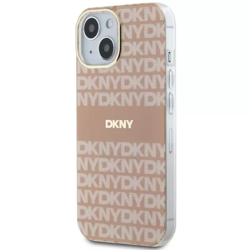 DKNY DKHMP14SHRHSEP Custodia rigida IML Mono & Stripe MagSafe per Apple iPhone 14 / 15 / 13 6,1