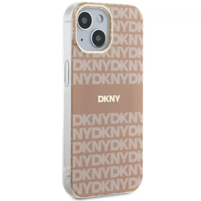 DKNY DKHMP14SHRHSEP Custodia rigida IML Mono & Stripe MagSafe per Apple iPhone 14 / 15 / 13 6,1