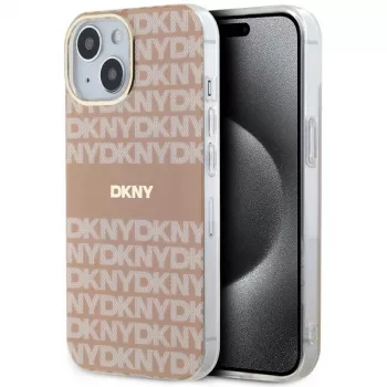 DKNY DKHMP15SHRHSEP Custodia rigida IML Mono & Stripe MagSafe per iPhone 15/14/13 6,1