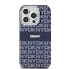 DKNY DKHMP15LHRHSEB Custodia rigida iPhone 15 Pro 6.1 blu IML Mono & Stripe MagSafe