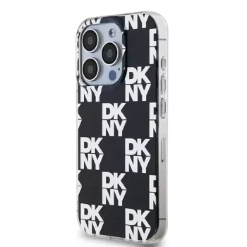 DKNY DKHCP15LHDLCEK Custodia rigida per Apple iPhone 15 Pro 6.1, nero, IML Checkered Mono Pattern