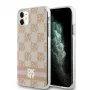 DKNY DKHMN61HCPTSP Custodia rigida per iPhone 11 / XR 6,1 inch rosa Checkered Mono Pattern & Printed Stripes MagSafe
