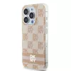 DKNY DKHMP15XHCPTSP Custodia rigida per Apple iPhone 15 Pro Max, rosa Checkered Mono Pattern & Printed Stripes, compatibile MagSafe