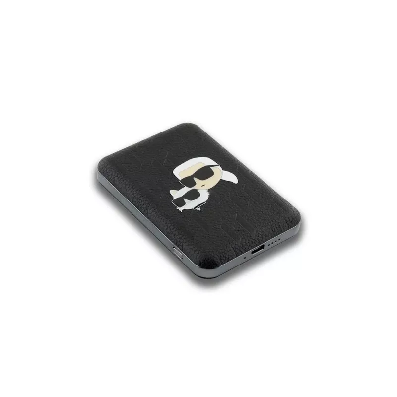 Karl Lagerfeld Power Bank wireless 5000mAh 15W MagSafe nero Karl & Choupette Head Pin KF002166