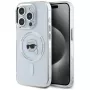 KARL LAGERFELD IML Metal Karl Head Custodia MagSafe per Apple iPhone 15 Pro, bianco