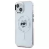 Karl Lagerfeld KLHMP15MHLSCHH Custodia rigida per Apple iPhone 15 Plus 6,7 inch bianco IML Metal Choupette Head MagSafe
