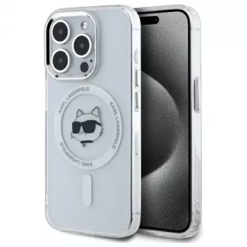 Karl Lagerfeld KLHMP15XHLSCHH Hardcase IML Metal Choupette Head MagSafe per iPhone 15 Pro Max 6,7