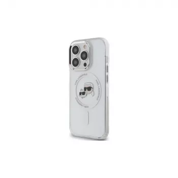 Karl Lagerfeld KLHMP14XHLSKCH Hardcase IML Metal Karl & Choupette Head MagSafe per iPhone 14 Pro Max 6,7