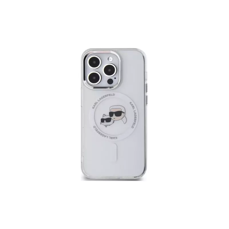 Karl Lagerfeld KLHMP14XHLSKCH Hardcase IML Metal Karl & Choupette Head MagSafe per iPhone 14 Pro Max 6,7
