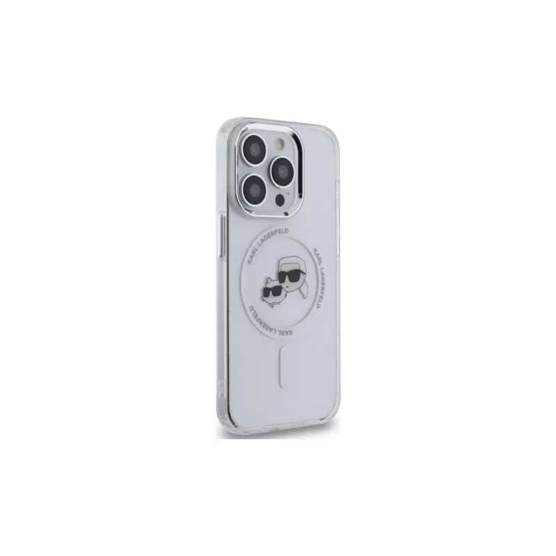 Karl Lagerfeld KLHMP14XHLSKCH Hardcase IML Metal Karl & Choupette Head MagSafe per iPhone 14 Pro Max 6,7