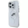 Karl Lagerfeld KLHMP15LHLSKCH iPhone 15 Pro 6.1 Hardcase IML Metal Karl & Choupette Head MagSafe bianco