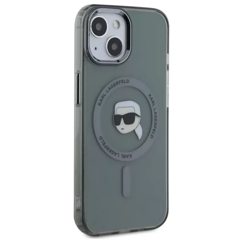 Karl Lagerfeld KLHMP15SHLSKIK Hardcase IML Metal Karl Head MagSafe per Apple iPhone 15 6,1 inch nero