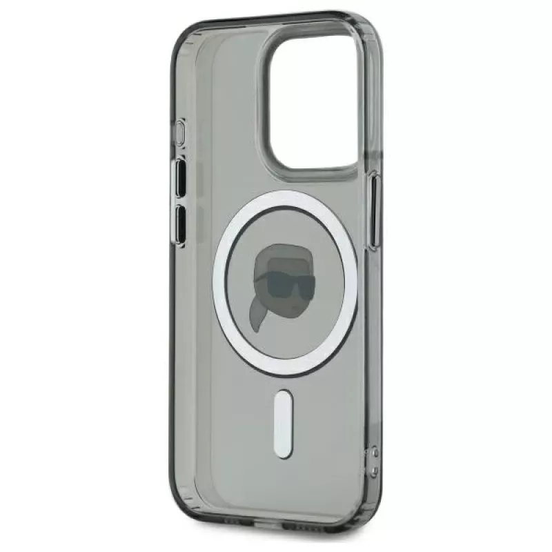 Karl Lagerfeld KLHMP15LHLSKIK Hardcase per Apple iPhone 15 Pro 6,1 inch nero IML Metal Karl Head MagSafe