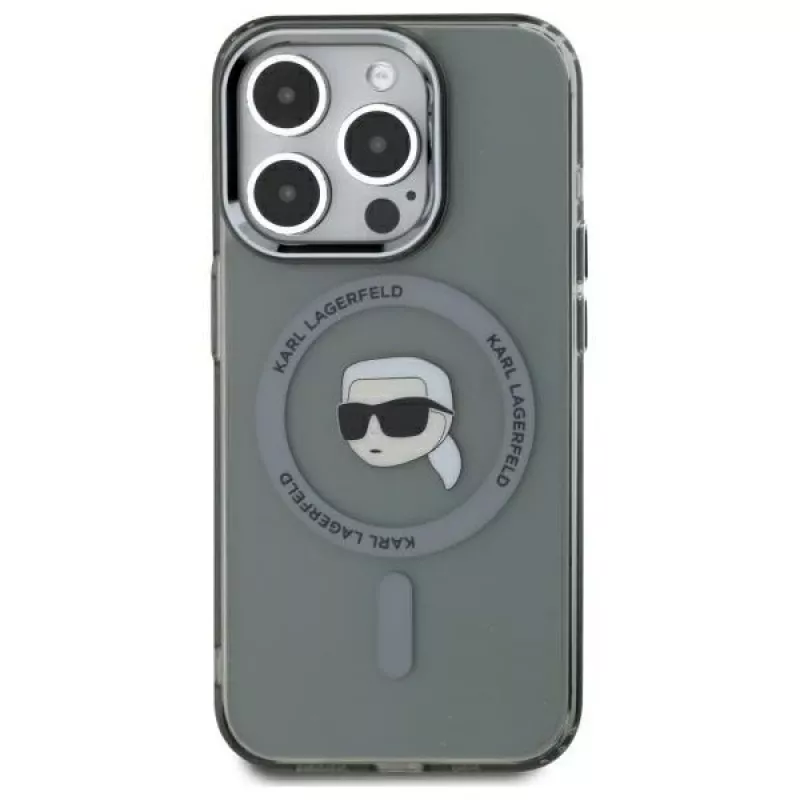 Karl Lagerfeld KLHMP15XHLSKIK Hardcase IML Metal Karl Head MagSafe per iPhone 15 Pro Max 6,7
