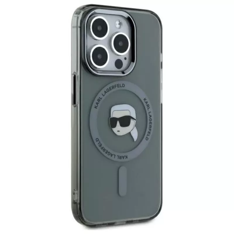 Karl Lagerfeld KLHMP15XHLSKIK Hardcase IML Metal Karl Head MagSafe per iPhone 15 Pro Max 6,7