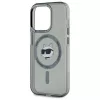 Karl Lagerfeld KLHMP15LHLSCHK iPhone 15 Pro 6.1 Hardcase IML Metal Choupette Head MagSafe nero