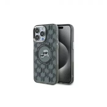 Karl Lagerfeld IML Monogram Karl & Choupette Head Custodia MagSafe per iPhone 15 Pro Max 6,7