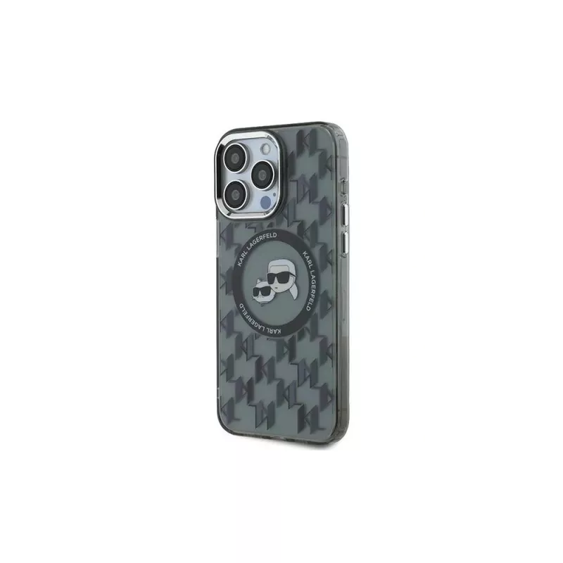 Karl Lagerfeld IML Monogram Karl & Choupette Head Custodia MagSafe per iPhone 15 Pro Max 6,7