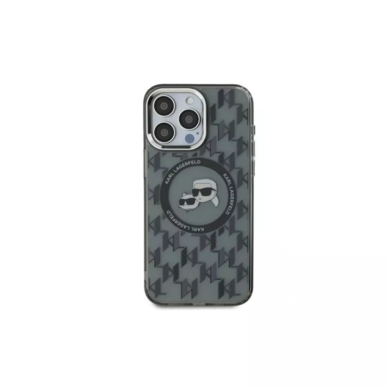 Karl Lagerfeld IML Monogram Karl & Choupette Head Custodia MagSafe per iPhone 15 Pro Max 6,7