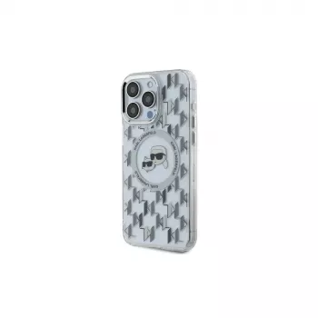 Karl Lagerfeld KLHMP15LHMCKMHT iPhone 15 Pro 6.1 trasparente IML Monogram Karl & Choupette Head MagSafe Case