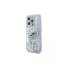 Karl Lagerfeld KLHMP15LLGKCSGH iPhone 15 Pro 6.1 Hard Case trasparente Liquid Glitter Karl & Choupette Head MagSafe