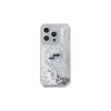 Karl Lagerfeld KLHMP15LLGKCSGH iPhone 15 Pro 6.1 Hard Case trasparente Liquid Glitter Karl & Choupette Head MagSafe