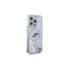 Karl Lagerfeld KLHMP15LLGKCSGH iPhone 15 Pro 6.1 Hard Case trasparente Liquid Glitter Karl & Choupette Head MagSafe