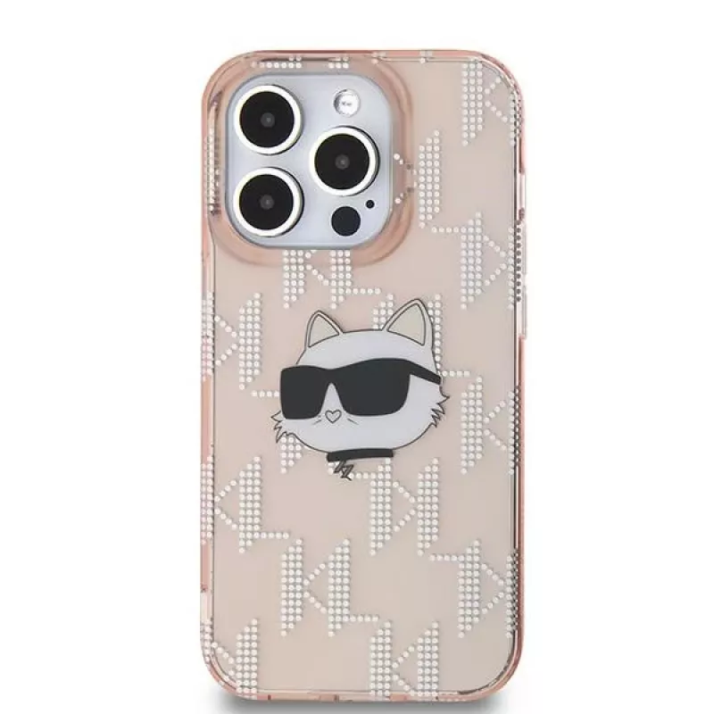 Karl Lagerfeld KLHCP14LHKLPCHP Hardcase per Apple iPhone 14 Pro 6,1 inch rosa IML Choupette Head & Monogram