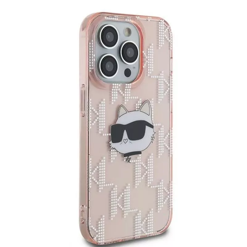 Karl Lagerfeld KLHCP14LHKLPCHP Hardcase per Apple iPhone 14 Pro 6,1 inch rosa IML Choupette Head & Monogram