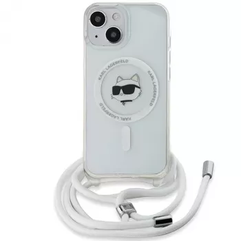 Karl Lagerfeld KLHMP13MHCCHNT iPhone 13 / 14 / 15 6.1 Hardcase trasparente IML Choupette Head & Cord Magsafe
