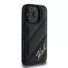 Karl Lagerfeld Quilted Signature Hard Case per iPhone 16 Pro, nero