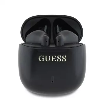 Guess GUTWSJ14ESGKTWS Auricolari True Wireless Bluetooth 5.3 In-Ear con custodia di ricarica, nero, Classic Logo Print