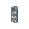 Guess GUHMP16LH4PYEEB iPhone 16 Pro 6.3 blu Custodia rigida IML Peony su sfondo 4G MagSafe