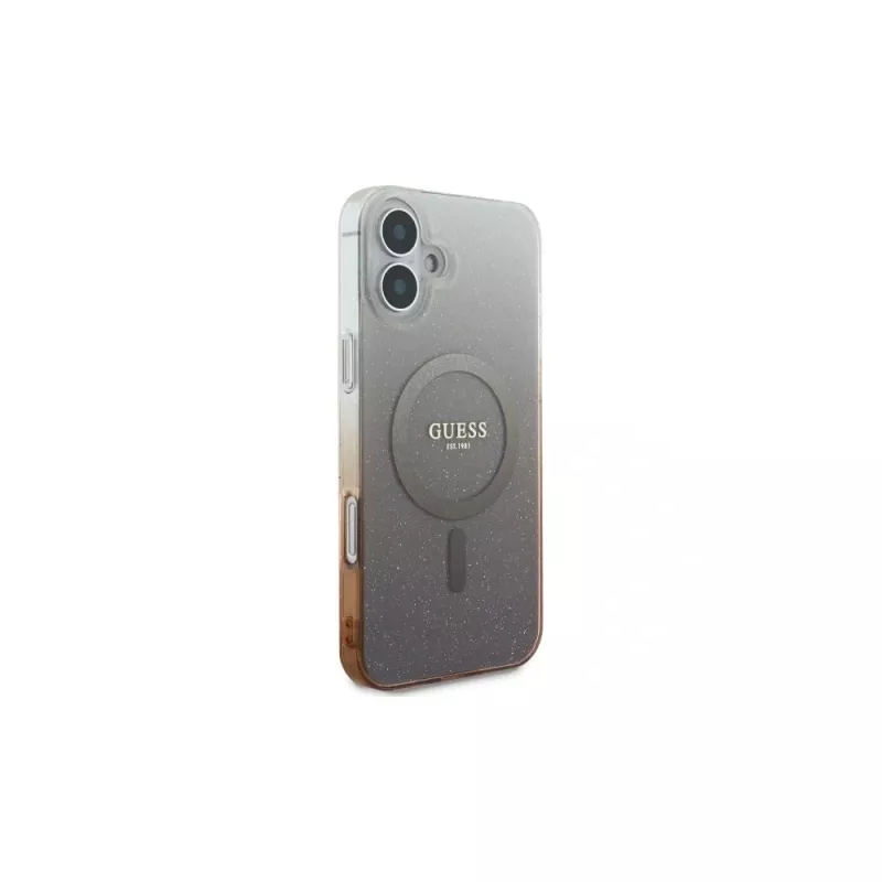 Guess IML Glitter Gradient Custodia MagSafe per iPhone 16 (marrone)