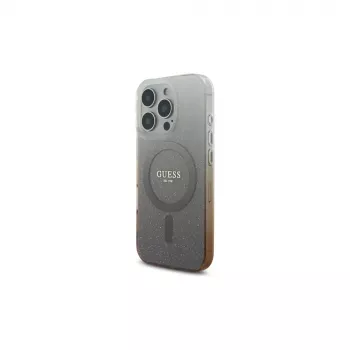 Guess IML Glitter Gradient Custodia MagSafe per Apple iPhone 16 Pro (marrone)