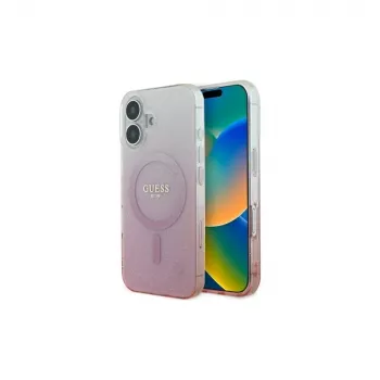 Guess IML Glitter Gradient Custodia MagSafe per iPhone 16 (rosa)