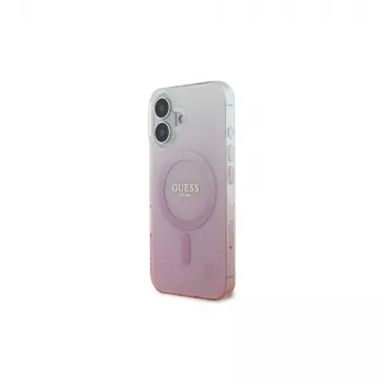 Guess IML Glitter Gradient Custodia MagSafe per iPhone 16 (rosa)