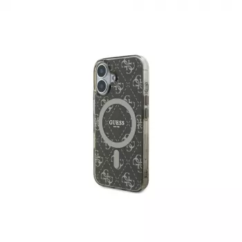 Guess GUHMP16SH4DTEW iPhone 16 6.1 Custodia rigida IML sfondo 4G MagSafe marrone