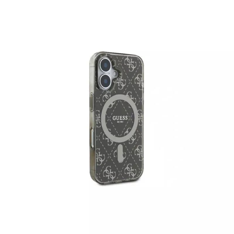 Guess GUHMP16SH4DTEW iPhone 16 6.1 Custodia rigida IML sfondo 4G MagSafe marrone