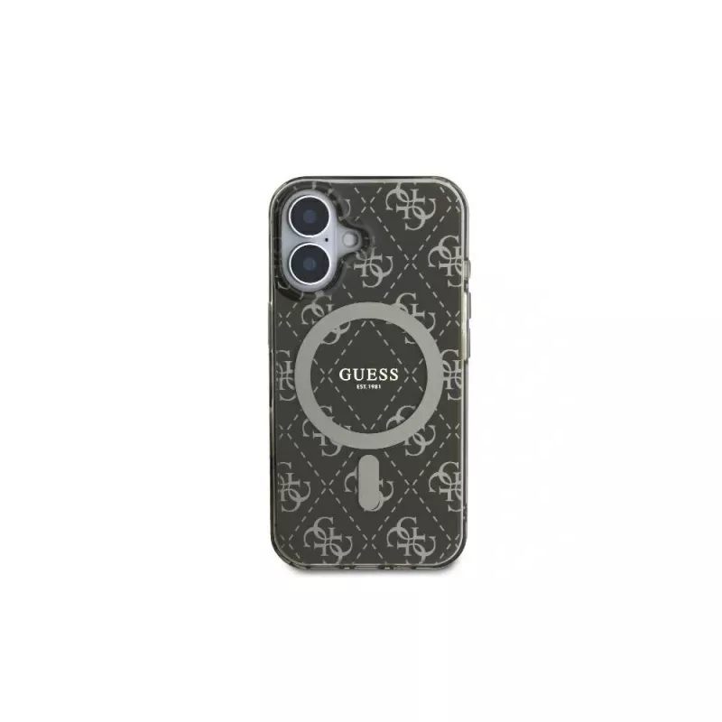 Guess GUHMP16MH4DTEW Custodia rigida per iPhone 16 Plus 6,7 inch marrone IML sfondo 4G MagSafe