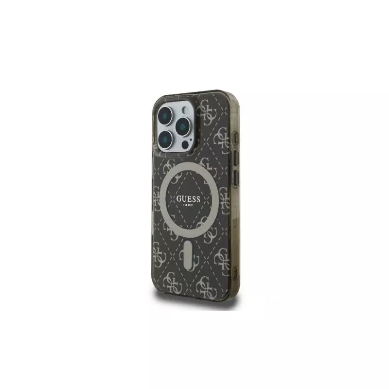Guess GUHMP16LH4DTEW iPhone 16 Pro 6.3 Custodia rigida IML sfondo 4G MagSafe marrone