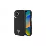 Guess GUHMP16SPGTSPSK iPhone 16 nero Custodia rigida Grained Triangle MagSafe