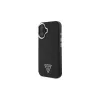 Guess GUHMP16SPGTSPSK iPhone 16 nero Custodia rigida Grained Triangle MagSafe