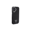 Guess GUHMP16SPGTSPSK iPhone 16 nero Custodia rigida Grained Triangle MagSafe