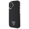 Guess Grained Triangle Custodia rigida MagSafe per Apple iPhone 16 Plus - nero