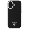 Guess Grained Triangle Custodia rigida MagSafe per Apple iPhone 16 Plus - nero