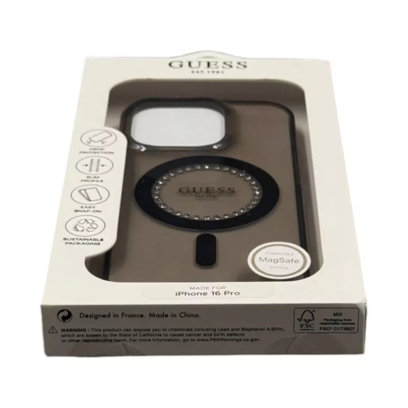 Guess GUHMP16LPFTDTEK Custodia rigida per Apple iPhone 16 Pro 6,3